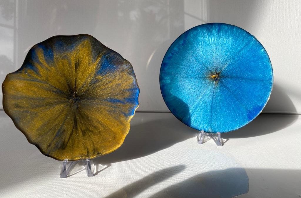 Untersetzer Türkis-Gold