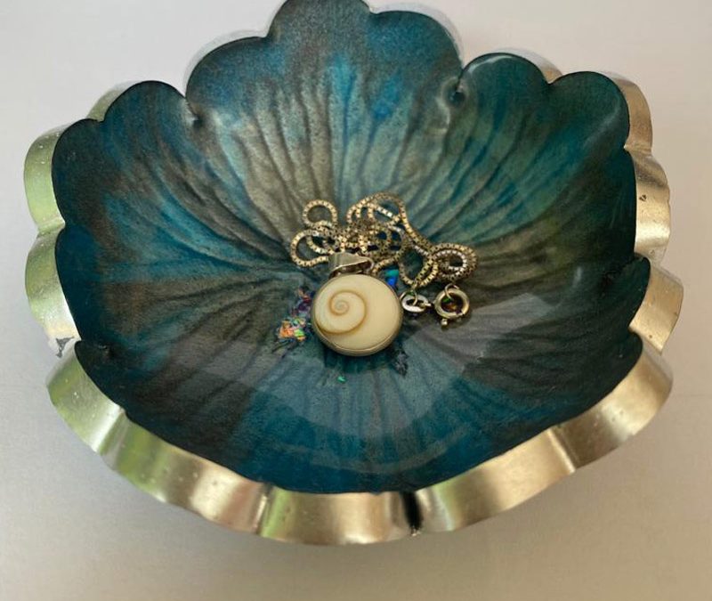 Schmuckschale Türkis-grau