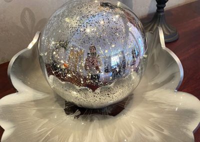 Dekoschale Silberne Blüte