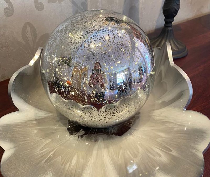 Dekoschale Silberne Blüte