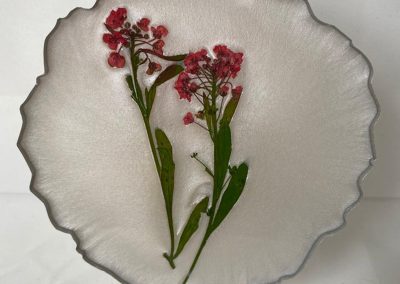 Untersetzer mit echten Blüten