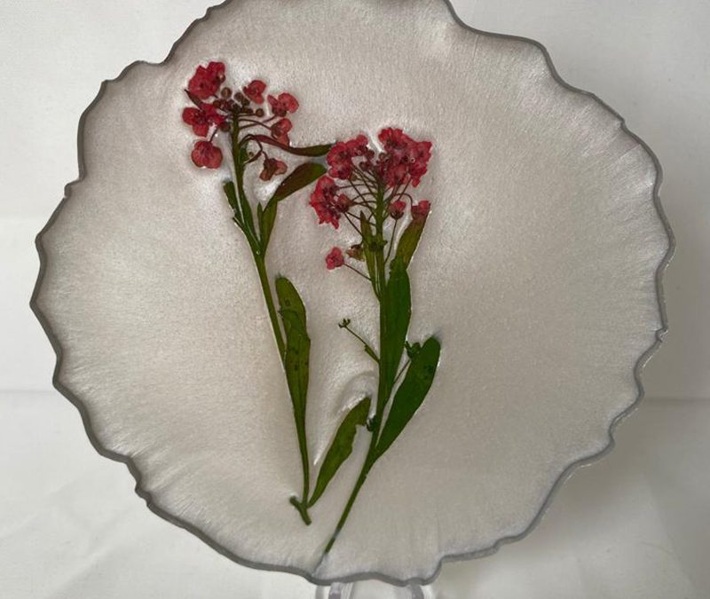 Untersetzer mit echten Blüten