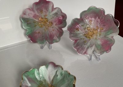 Untersetzer Transparent Pink-Grün – Set