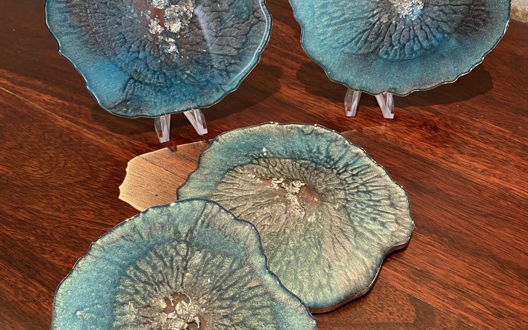 Untersetzer Türkis-Grau