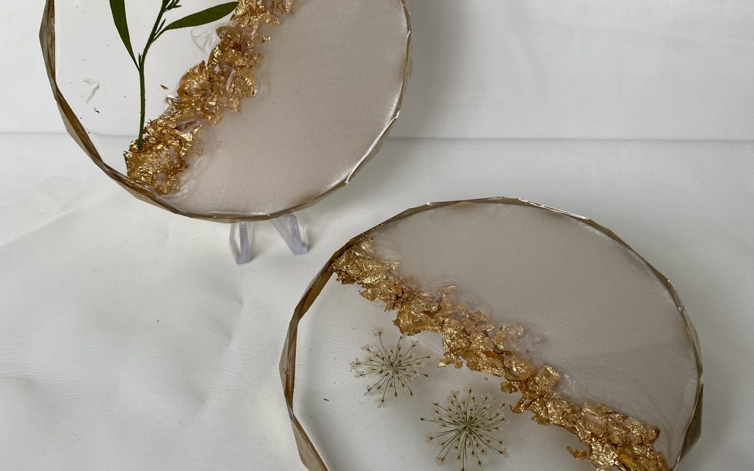 Untersetzer Diamantkante Weiß-Gold/3