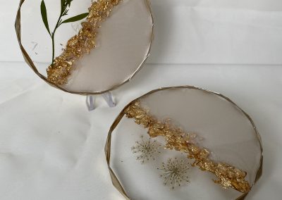 Untersetzer Diamantkante Weiß-Gold/3