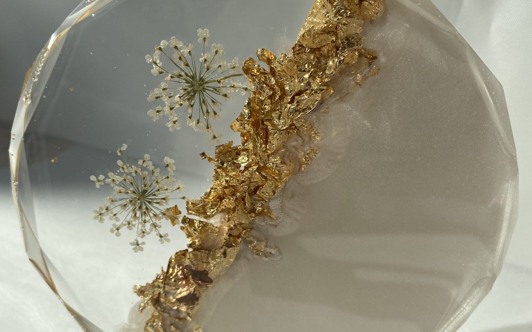 Untersetzer Diamantkante Weiß-Gold/2