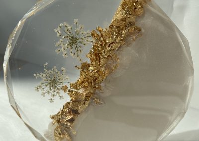 Untersetzer Diamantkante Weiß-Gold/2