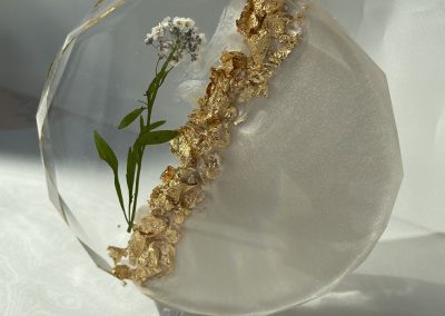 Untersetzer Diamantkante Weiß-Gold