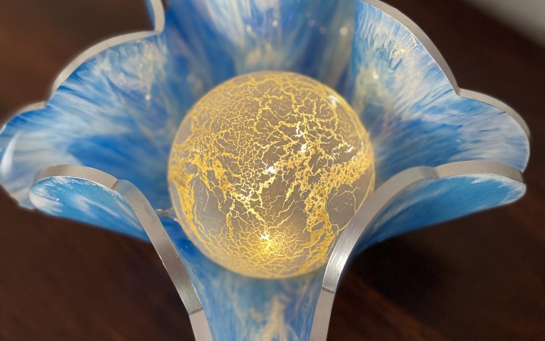 Dekoschale Blau-Weiß