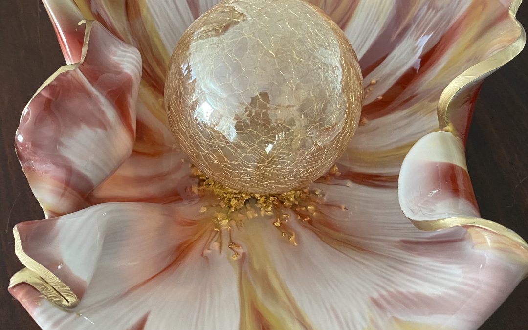 Dekoschale Rotbraun-Weiß