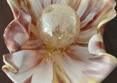 Dekoschale Rotbraun-Weiß