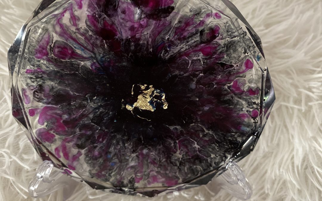 Untersetzer Transparent Schwarz-Pink