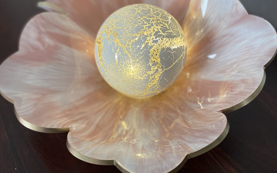 Dekoschale Rosa-Weiß