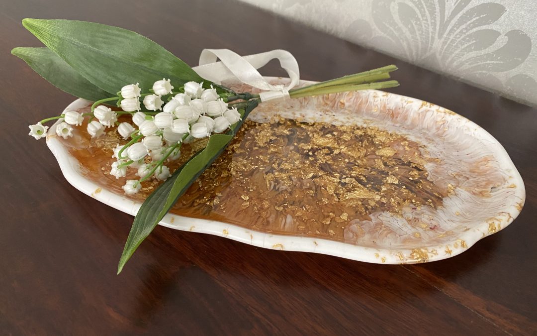 Dekoschale Gold-Weiß